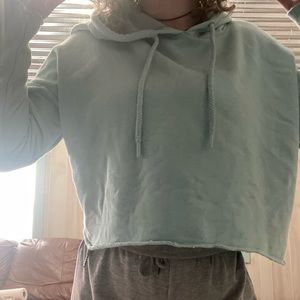Mint cropped soft hoodie